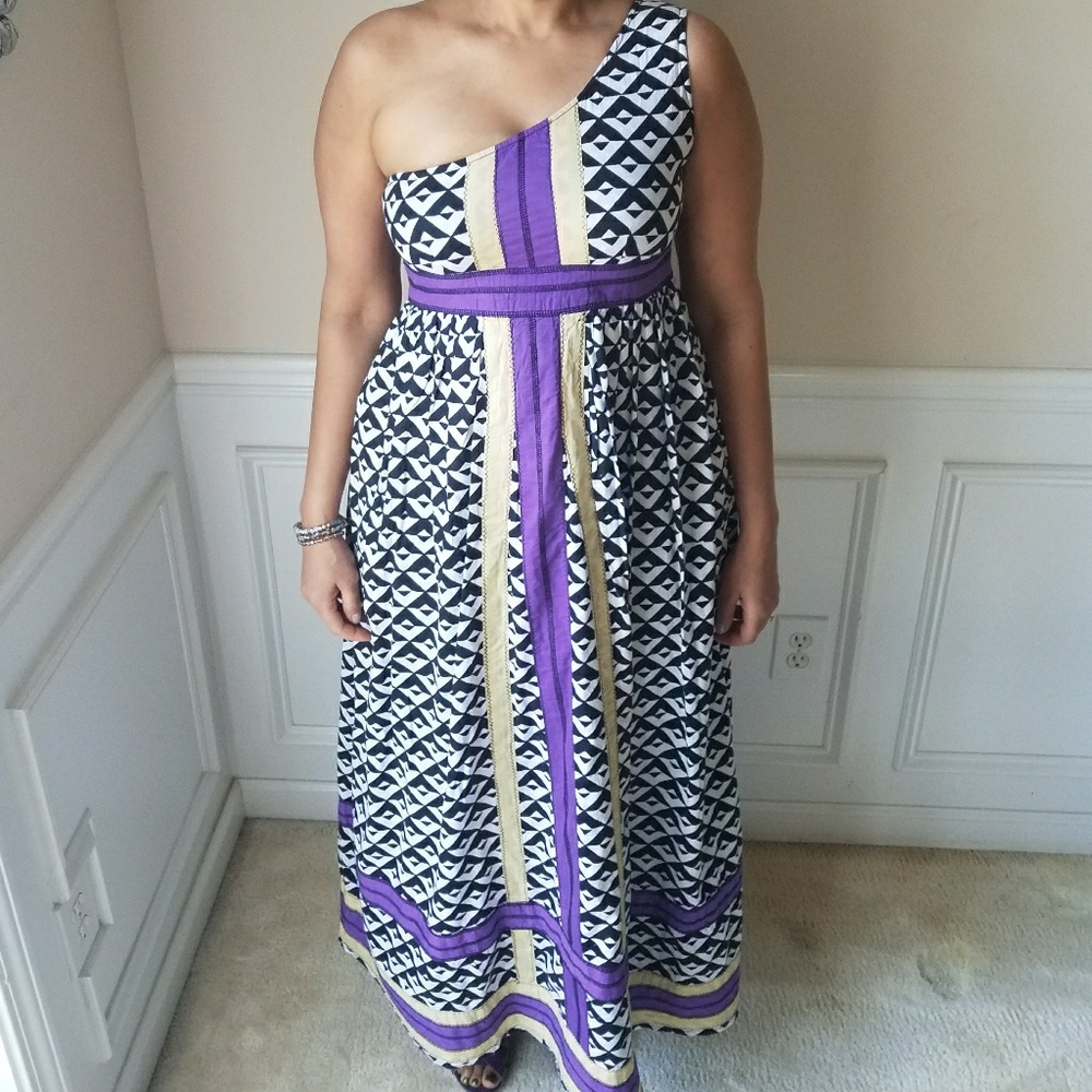 Sabby Anand One shoulder Cotton Maxi